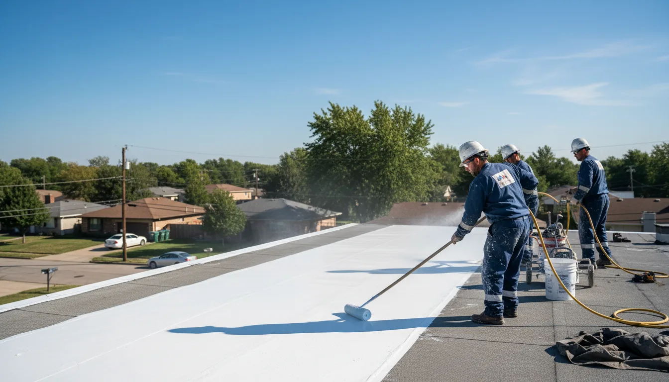 Commercial roof coating in Fate, TX near me